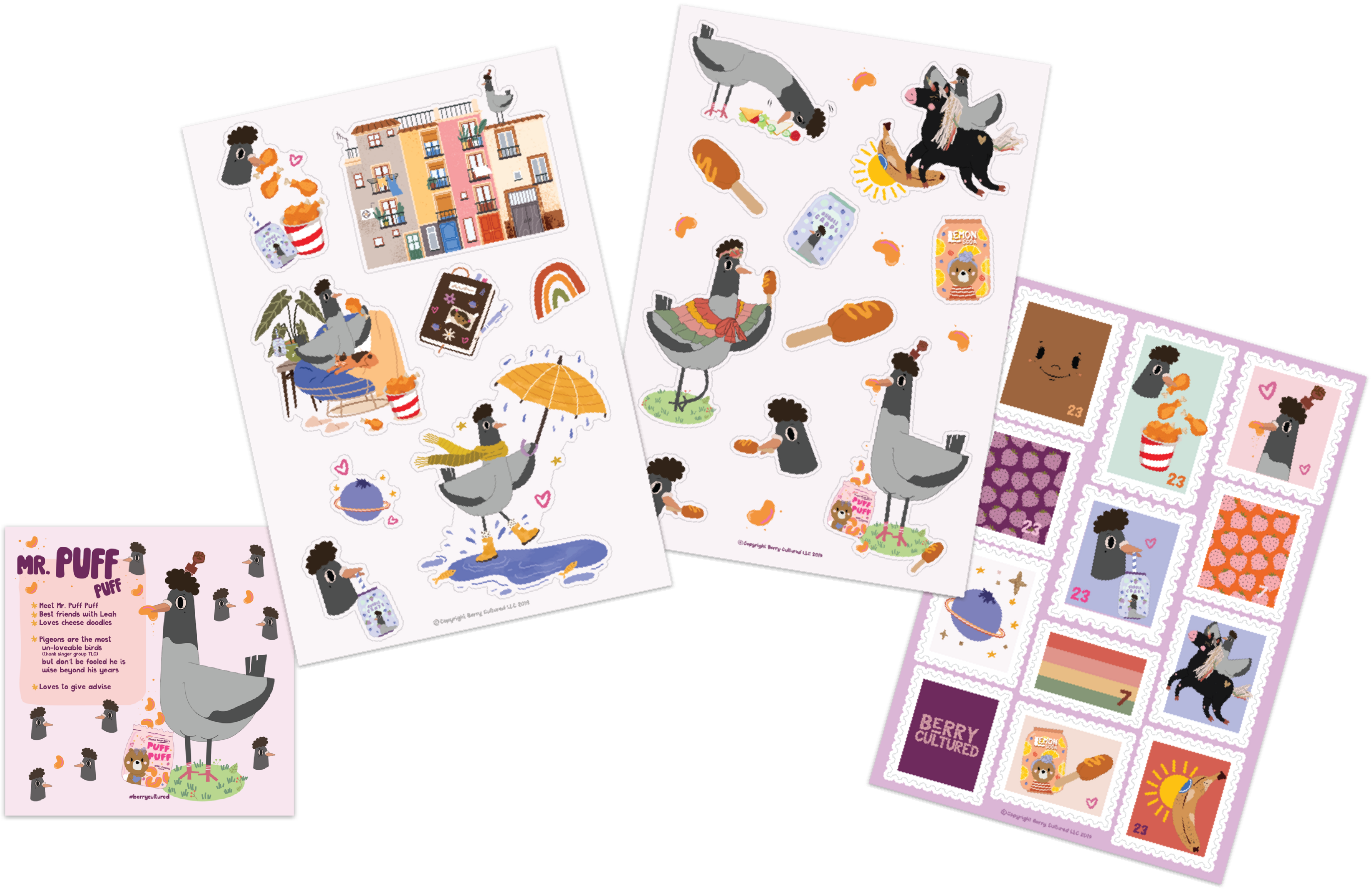 Mr. Puff Puff Sticker Pack (Set of 3 sheets)