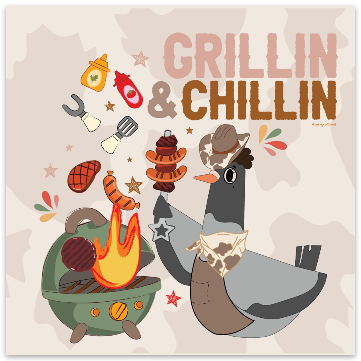 Grillin and Chillin Sticker (Single)