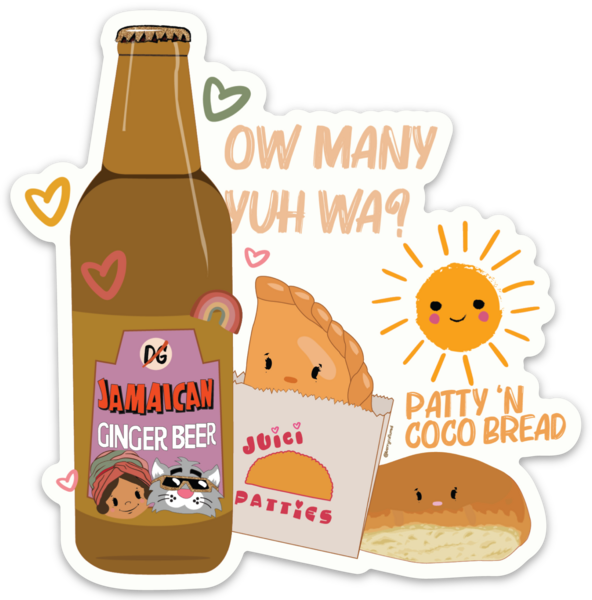 Jamaican Cola 'n' Patty Sticker (Single)